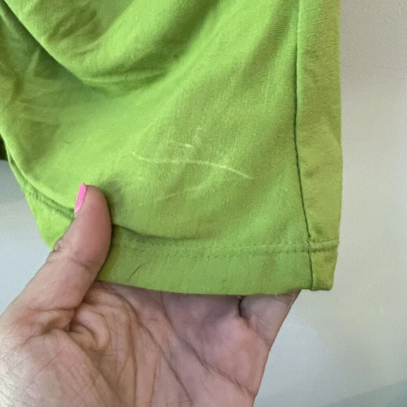 Vintage Y2K NWT Lime Green Sequin Top Women’s Large 3/4 Sleeve Ruched Gold - Picture 4 of 7